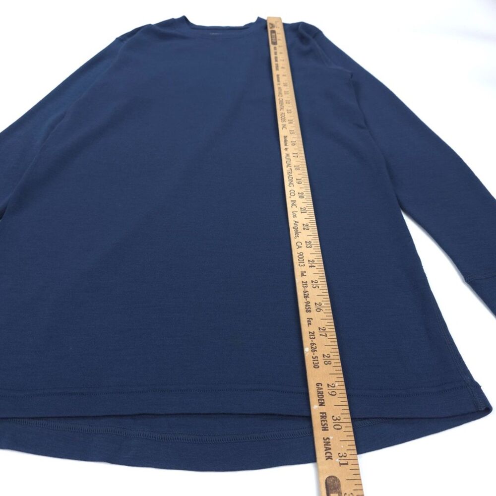 WOOLX Merino Wool Cold Weather Base Layer Long Sleeve Top Navy Gorpcore Outdoor - Picture 5 of 8